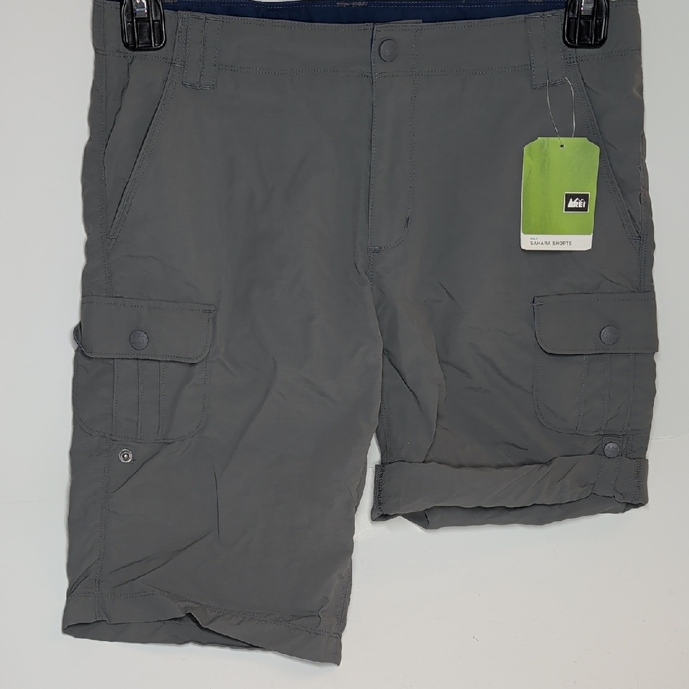 NWT REI Sahara Short Adjustable Girls' Large Outdoor 14/16 Sharkskin Gray NEW